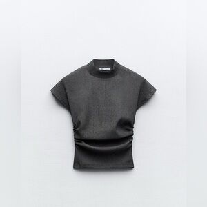 Zara Top And Pants Set In Grey